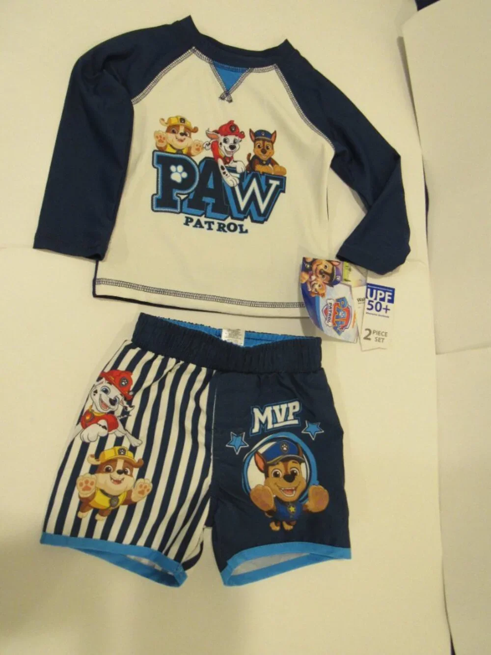 NEW BOYS 18 MONTHS 2-PIECE UPF 50+ SWIM SET-LICENSED PAW PATROL